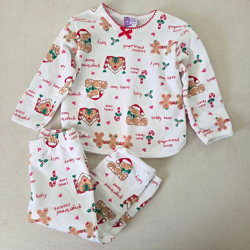 Vintage Christmas Pattern Sweats Set 2t